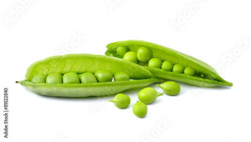 green beans on white background