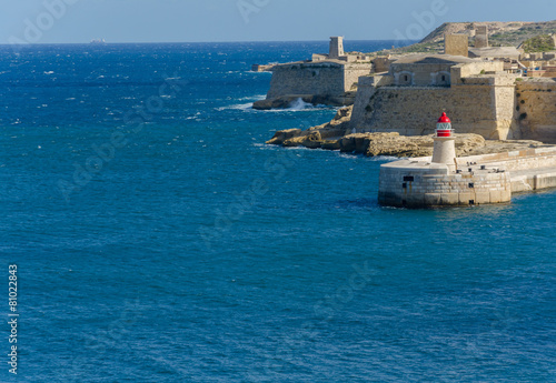 Lighthouse in Grand Harbour, Valletta, Malta