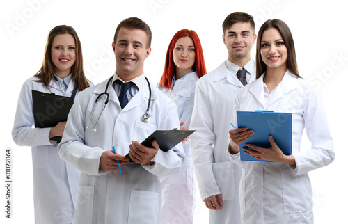 Medical workers isolated on...