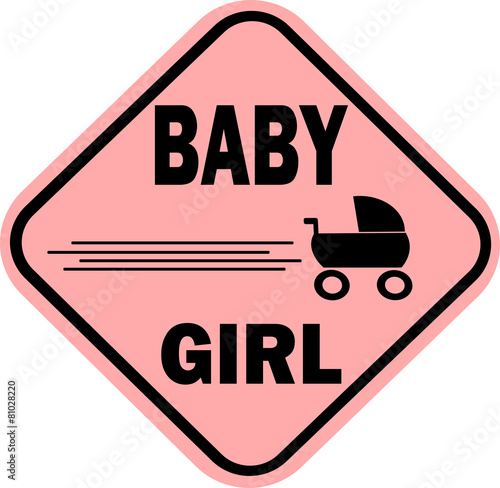 funny baby girl sign with speeding carriage