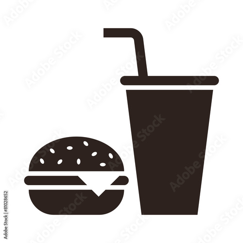 Fast food. Hamburger and drink icon