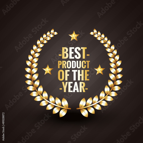 best product of the year 2015 winner badge label design vector