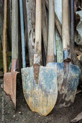 Rusty gardening tools