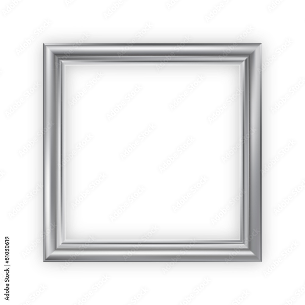 Silver blank picture frame, vector, square Silver blank picture frame, vector, square