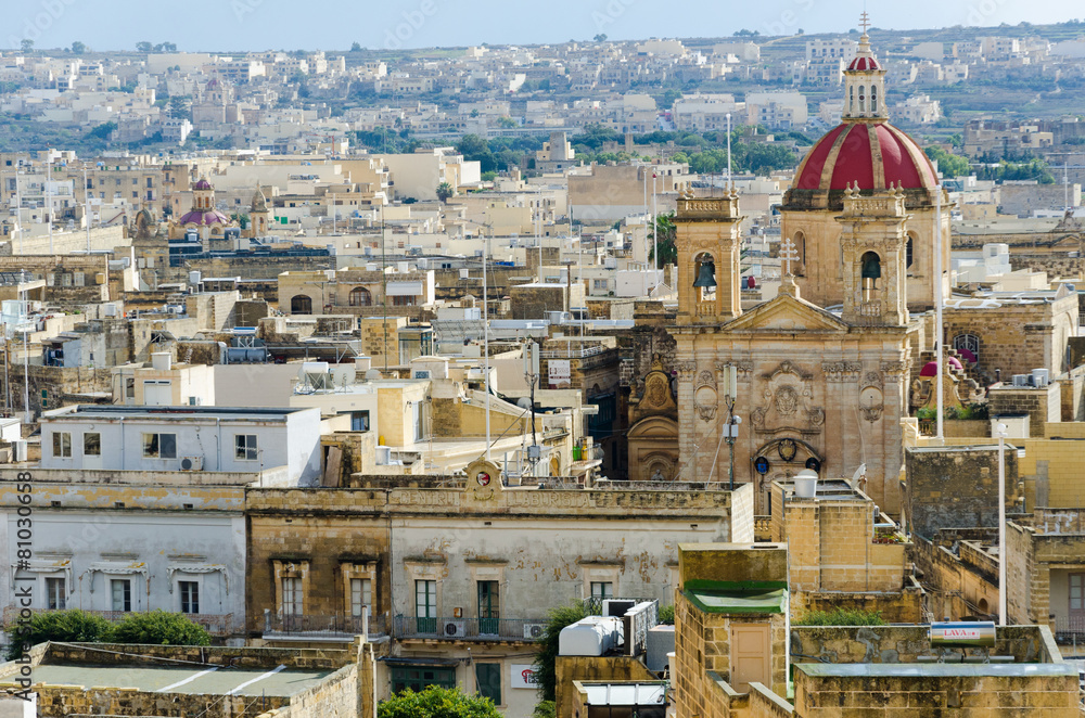 View over the city of Victoria (Rabat) at Gozo