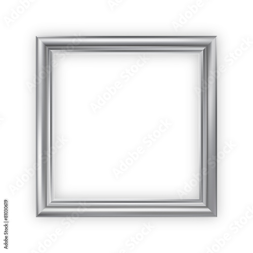 Silver blank picture frame, vector, square