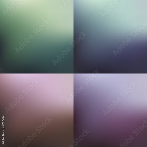 Set of blurred abstract backgrounds, vector