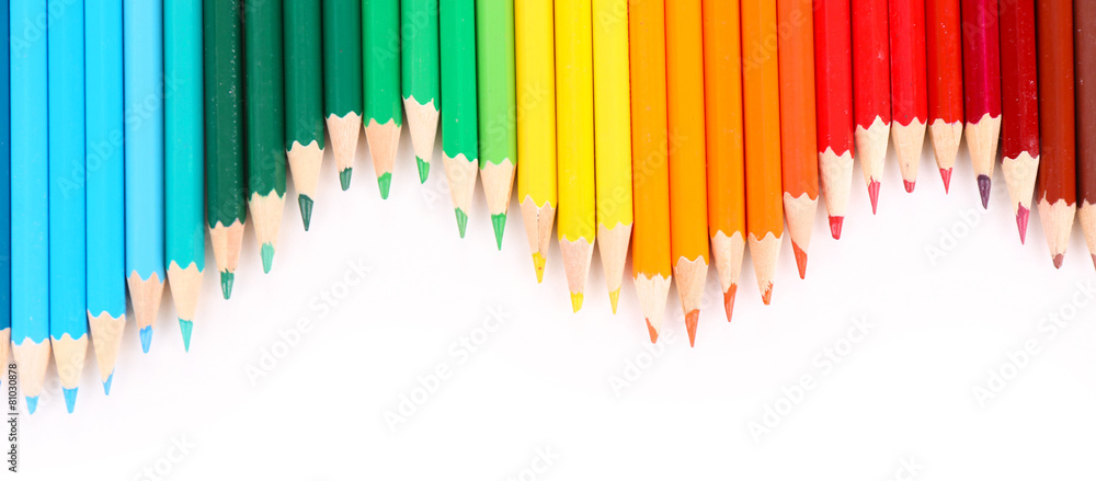 Colorful pencils, isolated on white Colorful pencils, isolated on white
