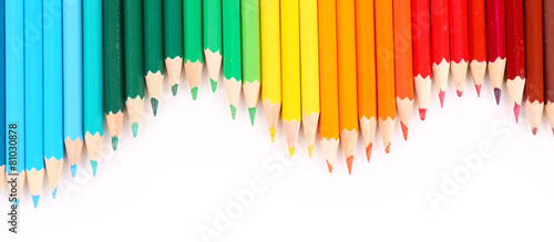 Colorful pencils, isolated on white