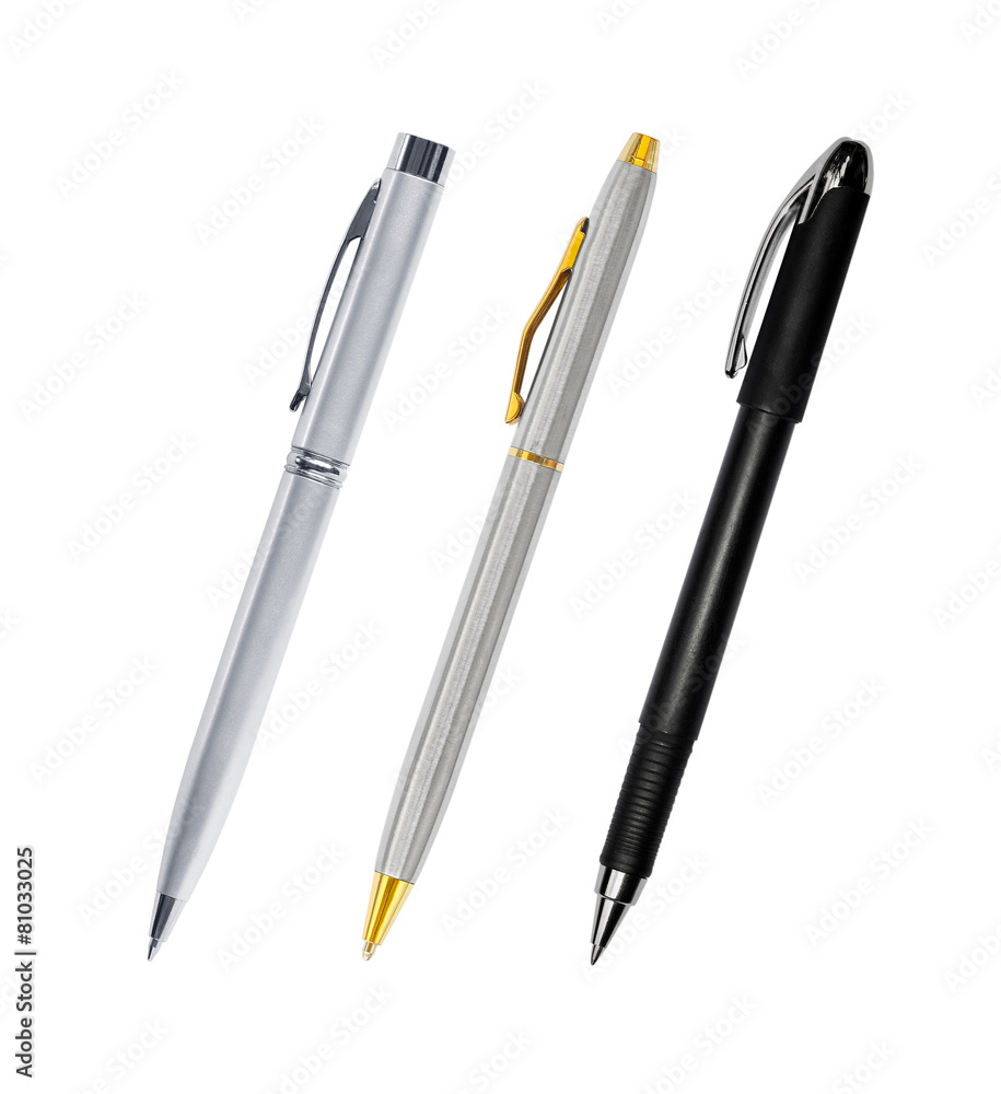 Set of pens isolated on white background Set of pens isolated on white background