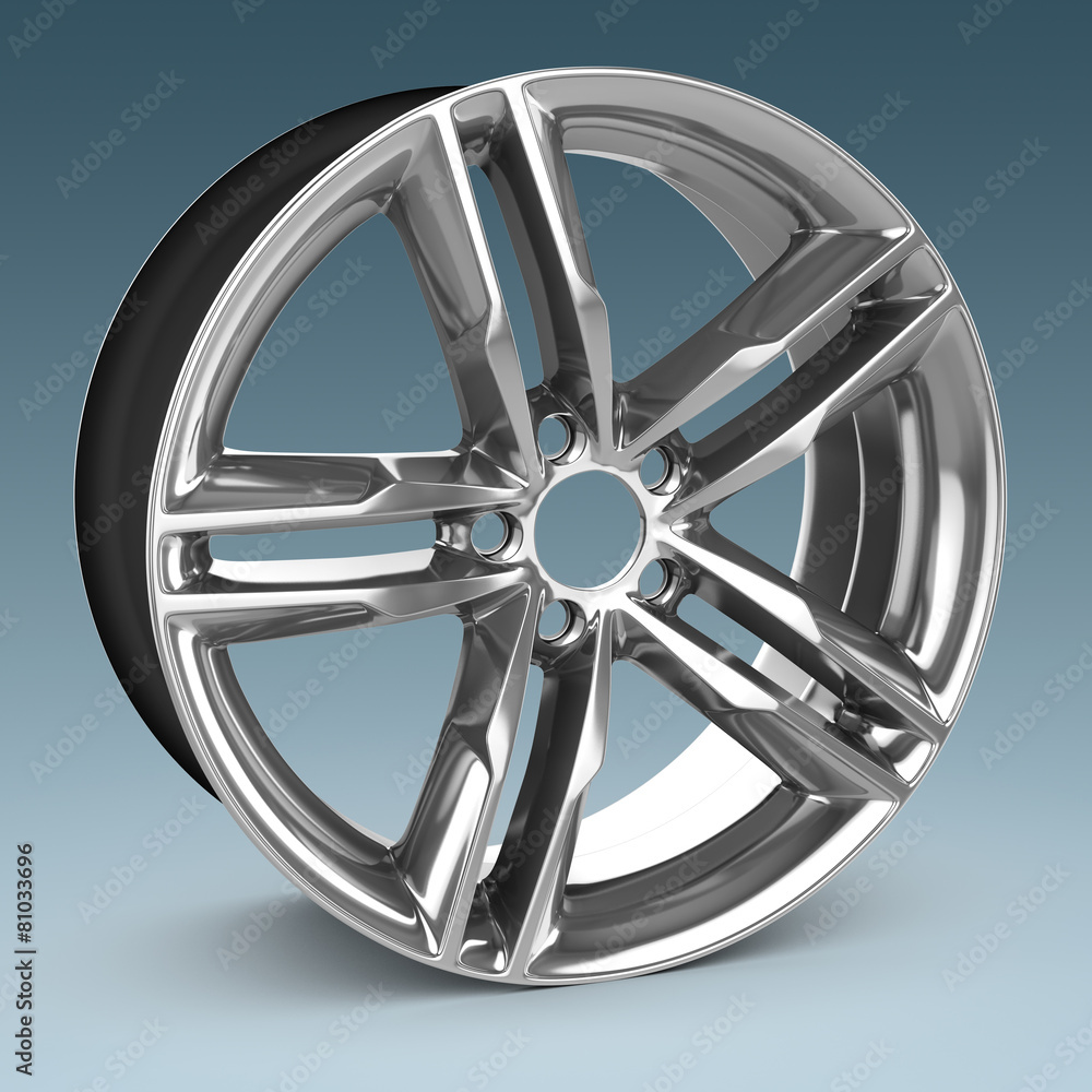 Fototapeta premium 3d detailed wheel rim