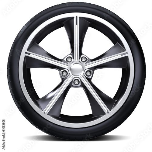 3d detailed car wheel with rim
