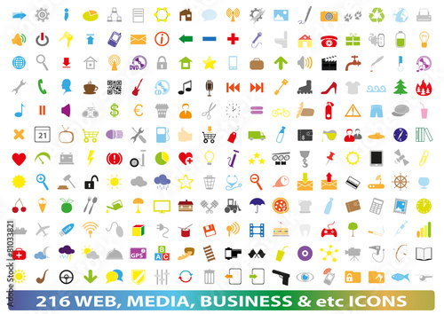 Set of different icons and symbols