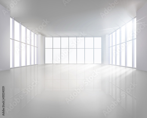 Empty large interior. Vector illustration.