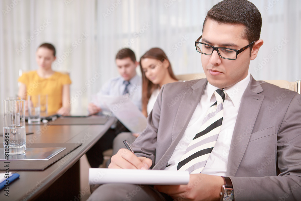 Business management process at the meeting Business management process at the meeting