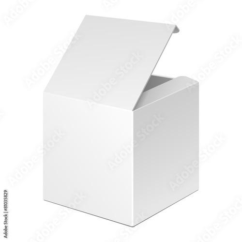 Opened White Product Cardboard Package