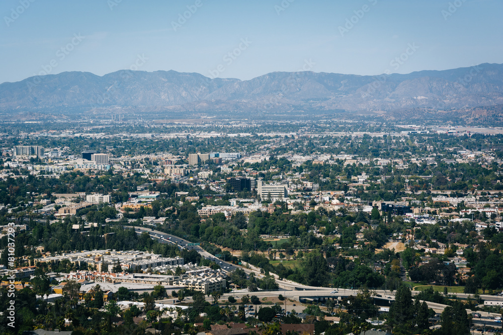 View of distant mountains and Universal City from the University View of distant mountains and Universal City from the University