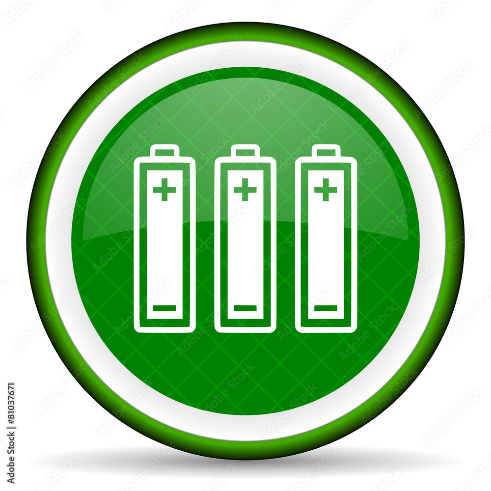 battery green icon power sign battery green icon power sign