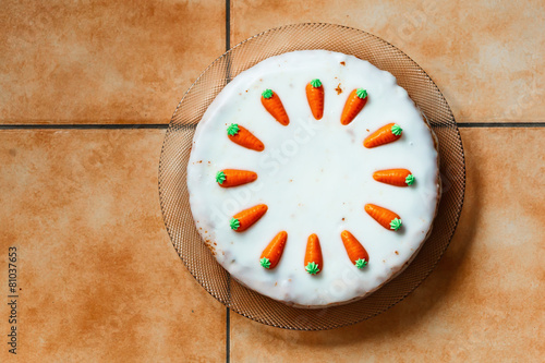 Carrot cake. Classical swiss Rüeblitorte.