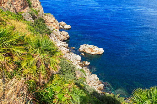 View of a typical coastline of Sicily, Italy