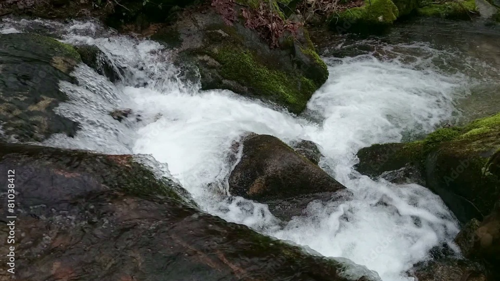 Waterfalls at cloudy weather Waterfalls at cloudy weather