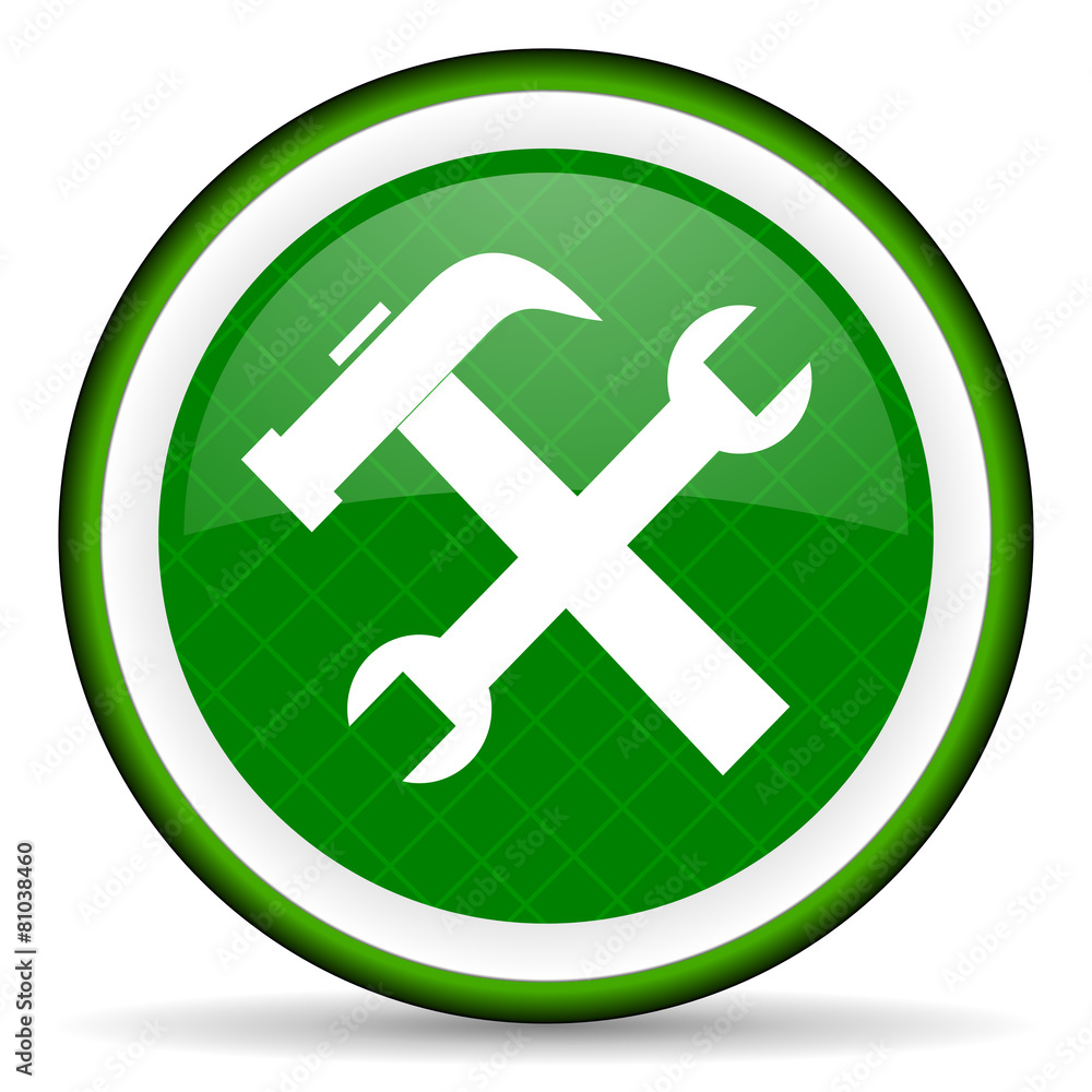 tools green icon service sign tools green icon service sign
