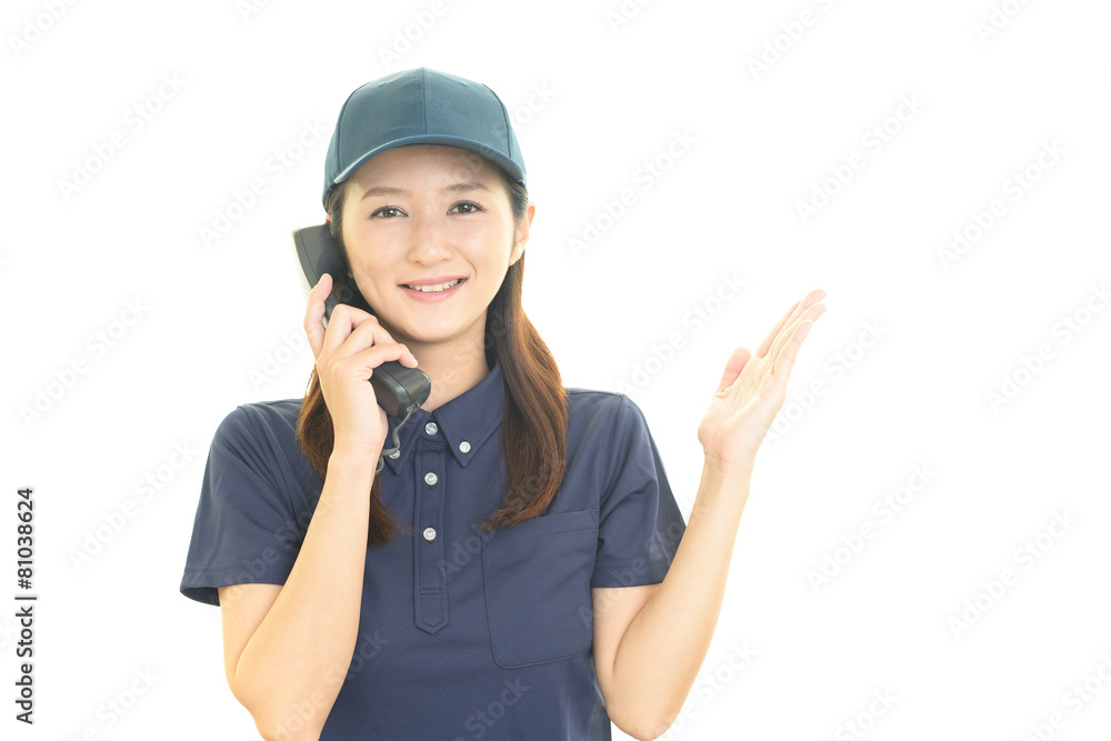 笑顔の女性作業員 笑顔の女性作業員