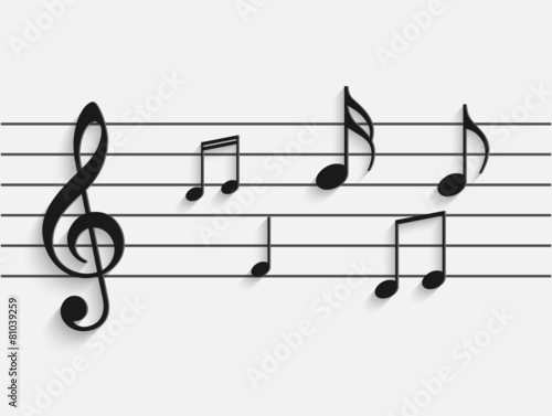 Paper Musical Notes Illustration