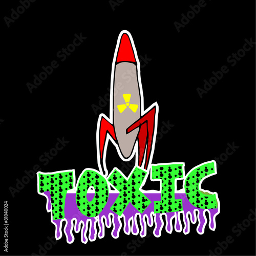 toxic explosive warhead over degrade background