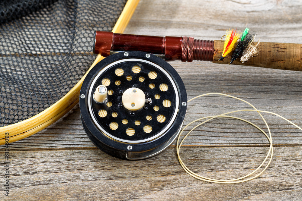 Fototapeta premium Traditional trout fishing equipment