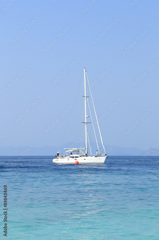 yacht in blue sea