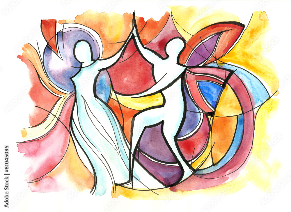 Obraz premium Abstract couple dancing
