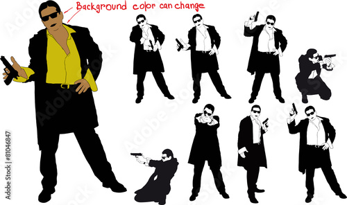 silhouette of armed man