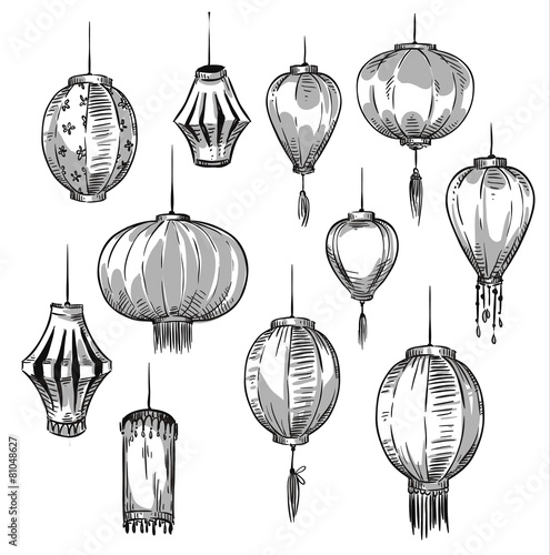 Set of Chinese lanterns