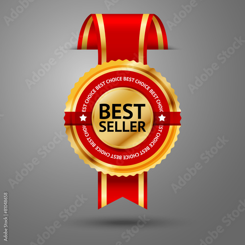 Cut through the wall premium golden and red Best Seller label