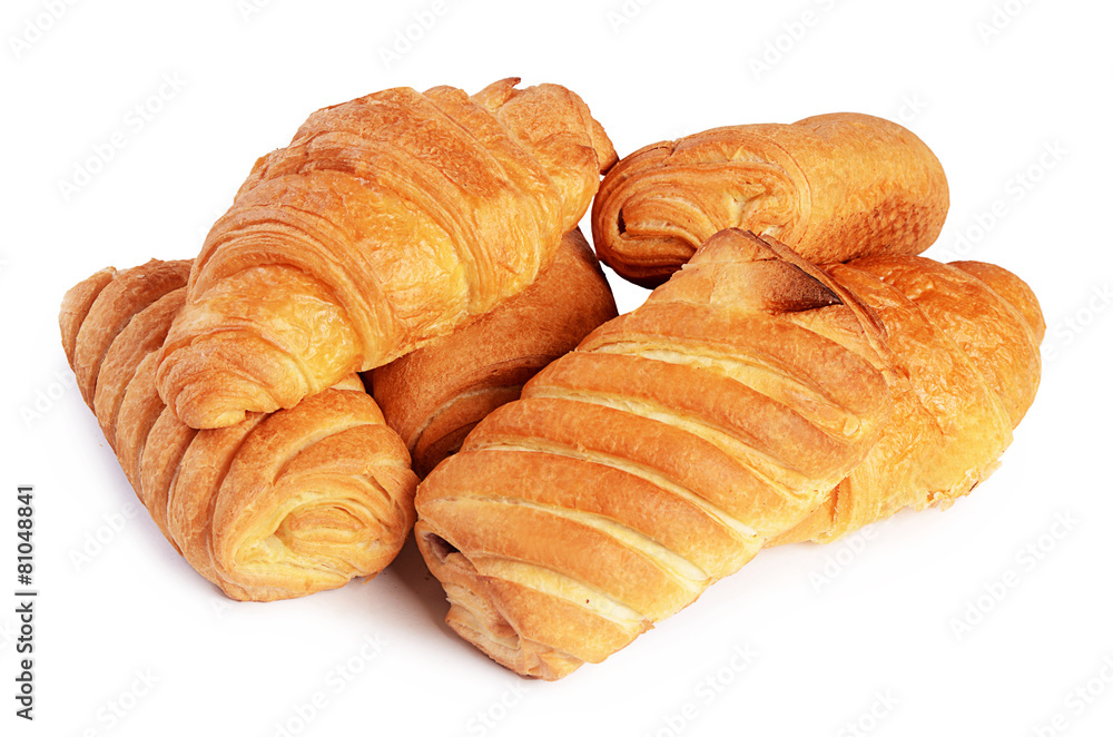 Heap of fresh rolls isolated on white background Heap of fresh rolls isolated on white background