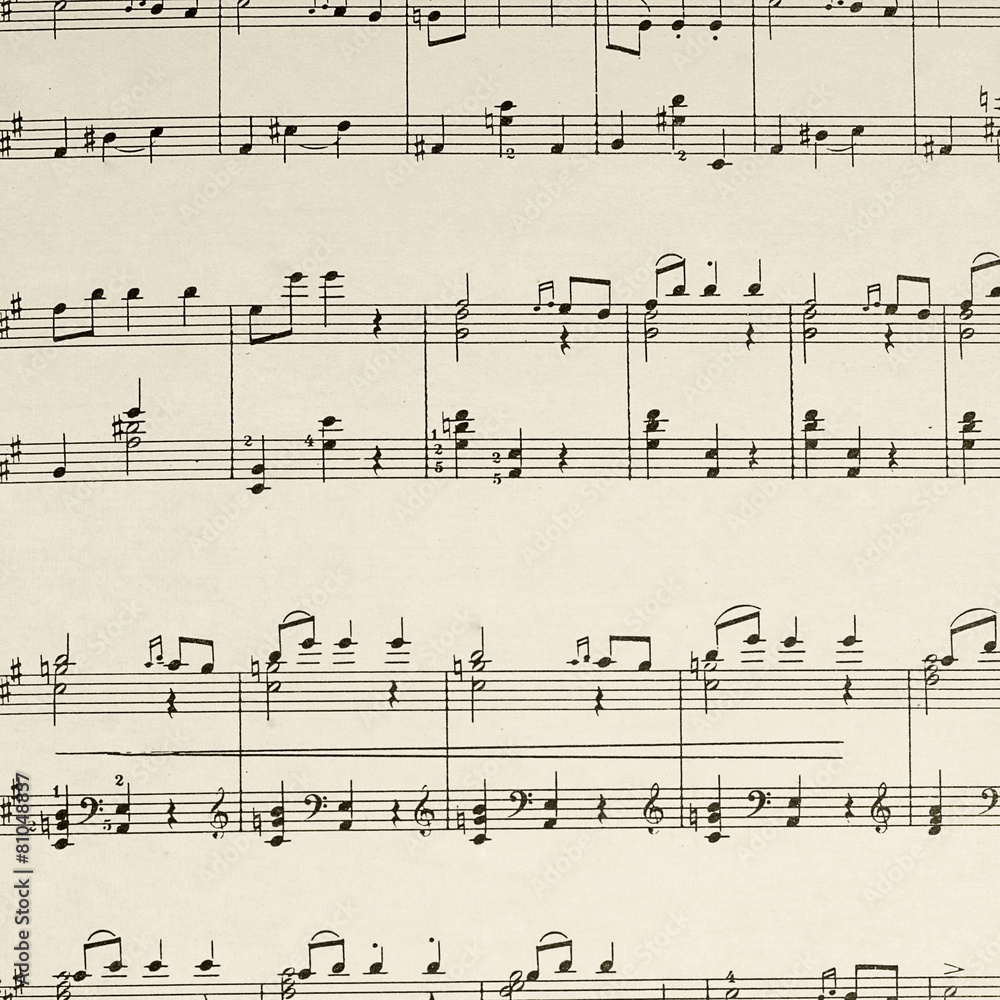 Fototapeta premium Music sheet page - the composition of Beethoven