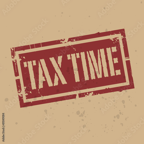 Abstract stamp or label with text Tax Time