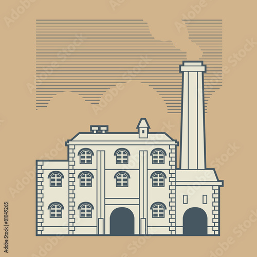 Vintage factory design, vector