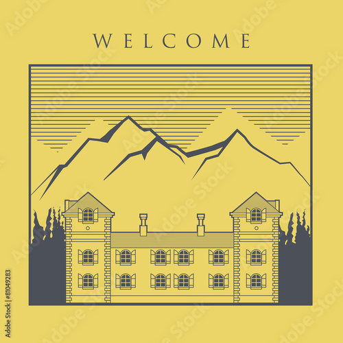 Vintage house label, vector