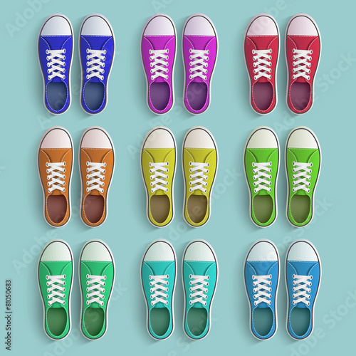 Set of old vintage sneakers.