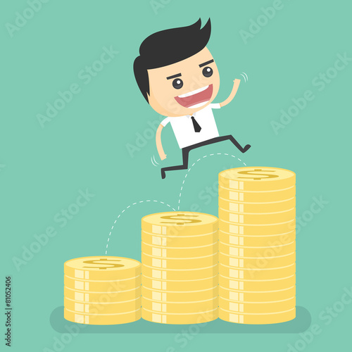 businessman jumping on the ...