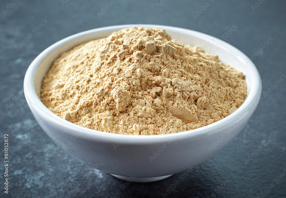 bowl of maca powder bowl of maca powder