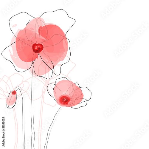 Fototapeta Naklejka Na Ścianę i Meble -  Abstract poppy flowers