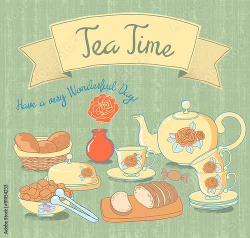 Tea time and sweets card