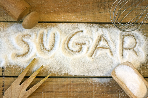 a sugar word with background