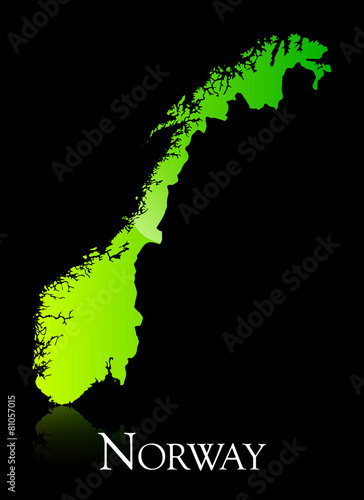 Norway green shiny map #81057015