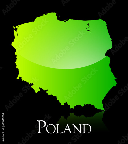 Poland green shiny map #81057024