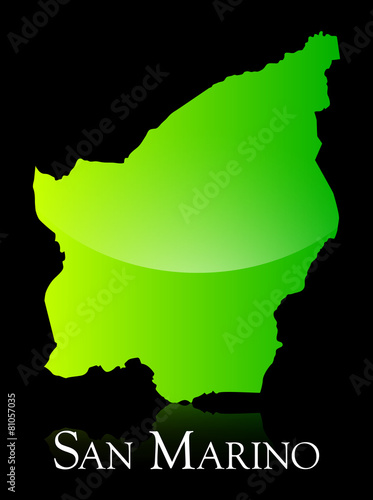 San Marino green shiny map #81057035