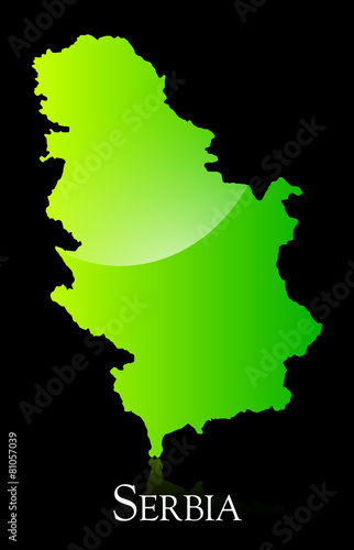 Serbia green shiny map #81057039